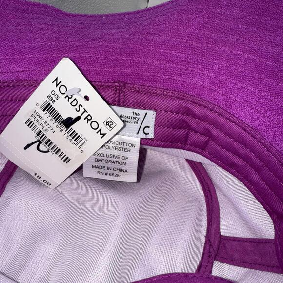 Little Girls OS Purple Flower Terry Beach Pool Bucket Sun Hat NWT - Picture 3 of 3